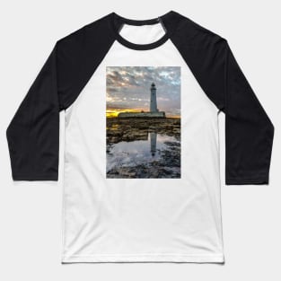 Sunset At St Marys Lighthouse Baseball T-Shirt